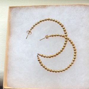 14k gf Ruby Violet beaded hoops